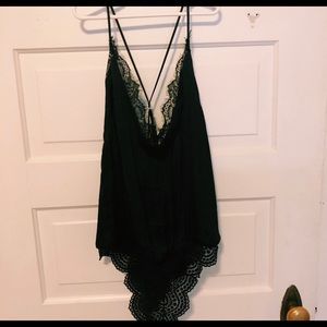Free People Black Lace Bodysuit